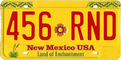 NM license plate 456RND
