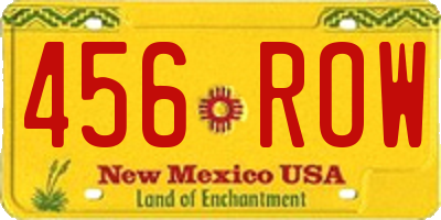 NM license plate 456ROW
