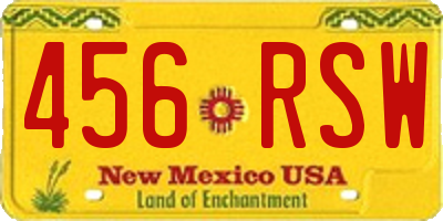 NM license plate 456RSW