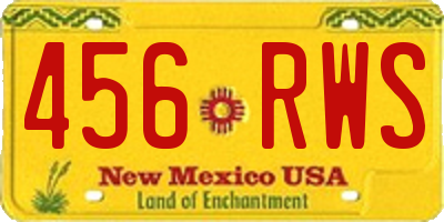NM license plate 456RWS