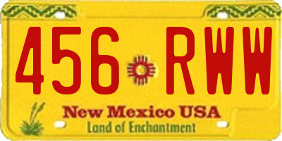 NM license plate 456RWW