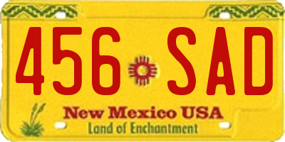 NM license plate 456SAD