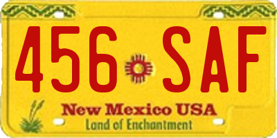 NM license plate 456SAF