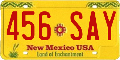 NM license plate 456SAY