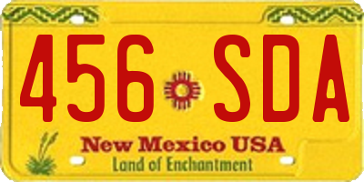 NM license plate 456SDA