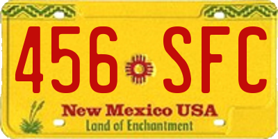 NM license plate 456SFC