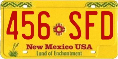 NM license plate 456SFD