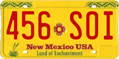 NM license plate 456SOI