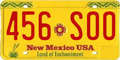 NM license plate 456SOO