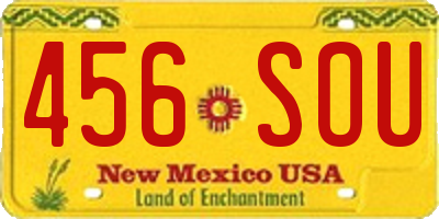 NM license plate 456SOU