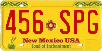NM license plate 456SPG
