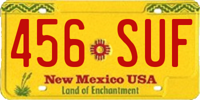 NM license plate 456SUF
