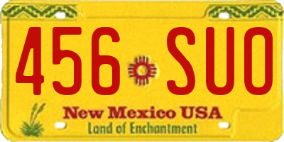 NM license plate 456SUO
