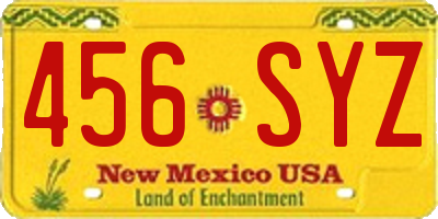 NM license plate 456SYZ