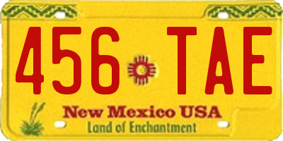 NM license plate 456TAE