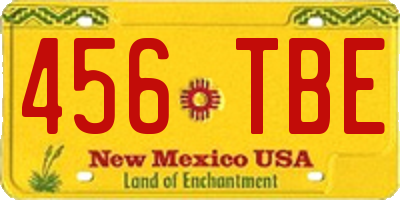 NM license plate 456TBE