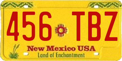 NM license plate 456TBZ