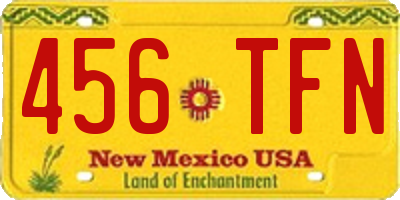 NM license plate 456TFN