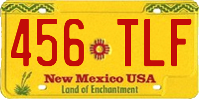 NM license plate 456TLF