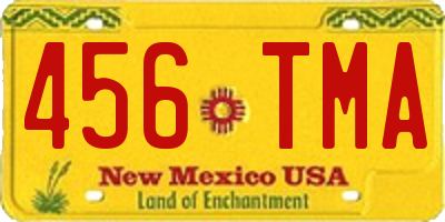 NM license plate 456TMA