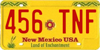 NM license plate 456TNF