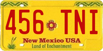 NM license plate 456TNI