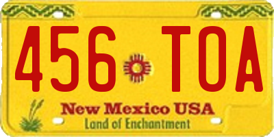 NM license plate 456TOA