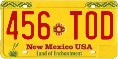 NM license plate 456TOD
