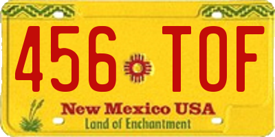 NM license plate 456TOF