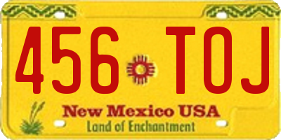 NM license plate 456TOJ