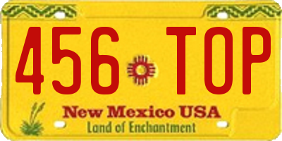 NM license plate 456TOP
