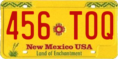NM license plate 456TOQ