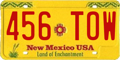 NM license plate 456TOW