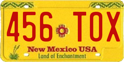 NM license plate 456TOX