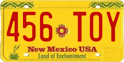 NM license plate 456TOY