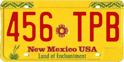 NM license plate 456TPB