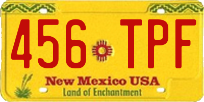 NM license plate 456TPF