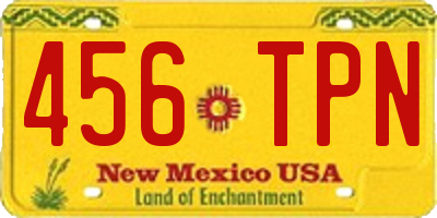NM license plate 456TPN