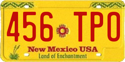 NM license plate 456TPO