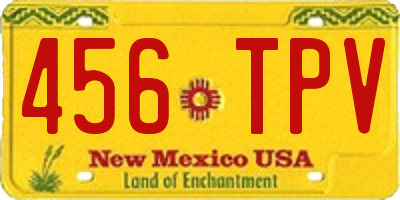 NM license plate 456TPV
