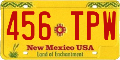 NM license plate 456TPW