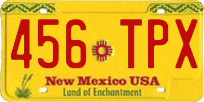 NM license plate 456TPX