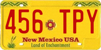 NM license plate 456TPY