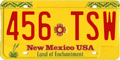 NM license plate 456TSW