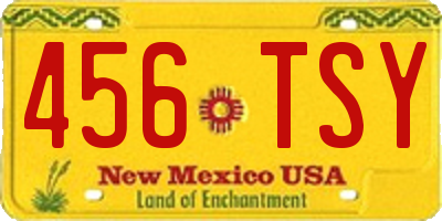 NM license plate 456TSY