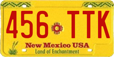 NM license plate 456TTK