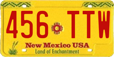 NM license plate 456TTW