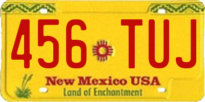 NM license plate 456TUJ