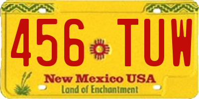 NM license plate 456TUW