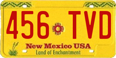 NM license plate 456TVD